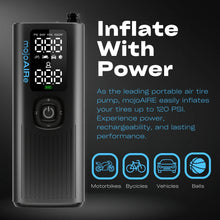 Load image into Gallery viewer, Load image into Gallery viewer, mojoAIRe® Portable Tire Inflator 120 PSI / 2000 MAH Battery
